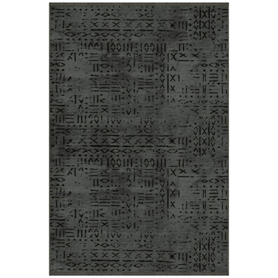 Tappeto ciniglia antiscivolo Vadi antracite decorazione geometrica 120x180 Effezeta Italia