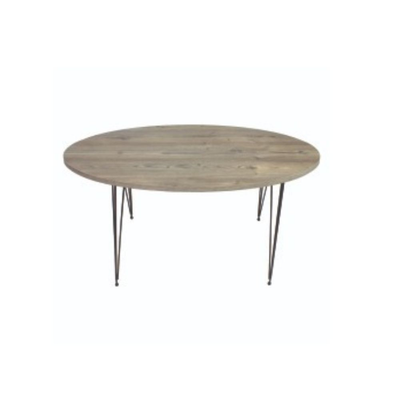 Tavolino ovale da salotto Terek p472 colore grigio pino gambe nere Effezeta Italia