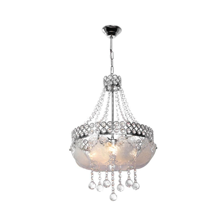 Lampada da soffitto Sare MDL3550 argento vetro decorato e pietre effetto cristallo Effezeta Italia