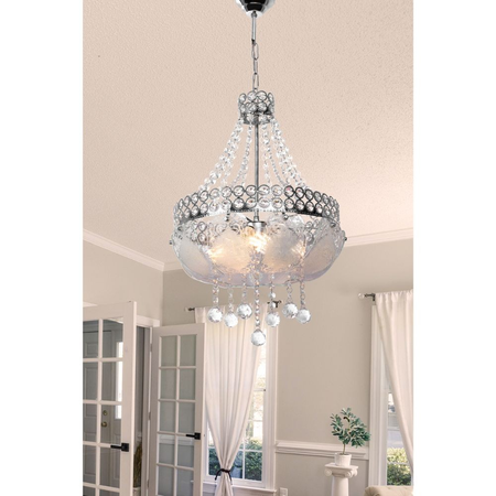 Lampada da soffitto Sare MDL3550 argento vetro decorato e pietre effetto cristallo Effezeta Italia