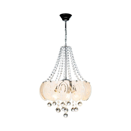 Lampada da soffitto Yon MDL3973 argento vetro decorato e pietre effetto cristallo Effezeta Italia