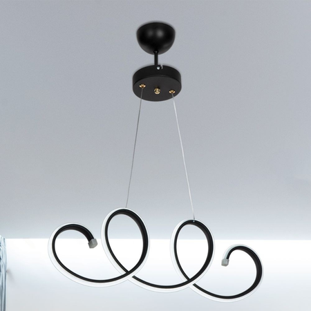 Lampada a sospensione LED Afra forma spirale nera MDL4441 Effezeta Italia