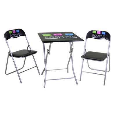 Tavolo metallo positive quadro con due sedie - pieghevole Vacchetti