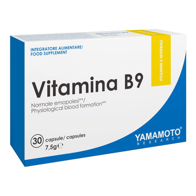 Yamamoto Research Vitamina B9 Acido Folico 400mcg 30 Capsule Salute e cura della persona/Vitamine minerali e integratori/Singole vitamine/Vitamina B/Vitamina B9 (acido folico) Tock Black - Solofra, Commerciovirtuoso.it
