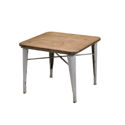 Tavolo in metallo con top in legno Edimburgo quadrato