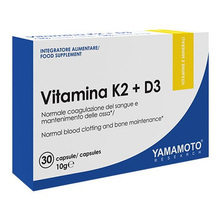 Yamamoto Research Vitamina K2 + D3 Menaq7 Integratore Alimentare 30 Capsule Salute e cura della persona/Vitamine minerali e integratori/Singole vitamine/Vitamina K Tock Black - Solofra, Commerciovirtuoso.it
