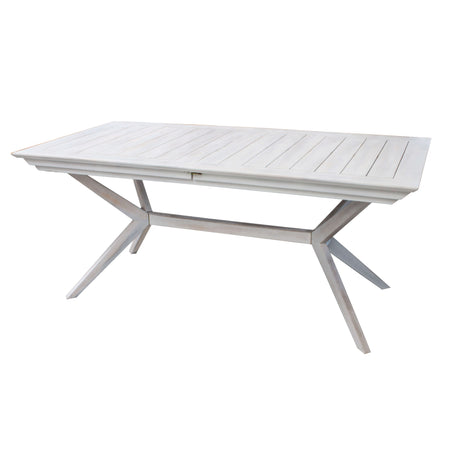 CAESAR - set tavolo da giardino allungabile 150/200x90 compreso di 8 poltrone in legno massiccio di acacia Bianco