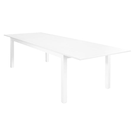 ARGENTUM - set tavolo da giardino allungabile 220/280x100 compreso di 8 poltrone in alluminio Bianco Milani Home