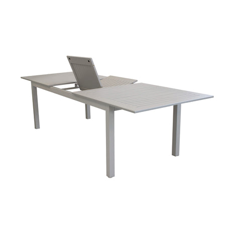 ARGENTUM - set tavolo da giardino allungabile 220/280x100 compreso di 6 poltrone in alluminio Tortora Milani Home