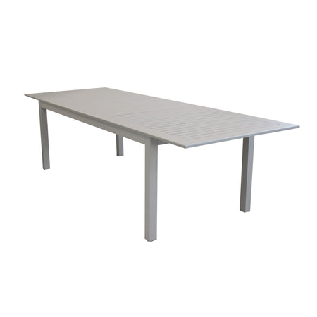 ARGENTUM - set tavolo da giardino allungabile 220/280x100 compreso di 8 poltrone in alluminio Tortora Milani Home