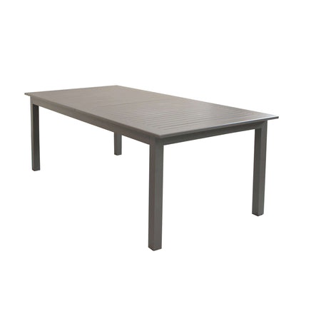 ARGENTUM - set tavolo da giardino allungabile 220/280x100 compreso di 10 poltrone in alluminio Taupe Milani Home