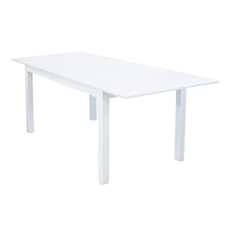 ARGENTUM - set tavolo da giardino allungabile 150/210x90 compreso di 6 poltrone in alluminio Bianco Milani Home
