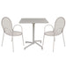 OPERA - set tavolo da giardino 70x70 compreso di 2 poltrone in ferro Tortora Milani Home