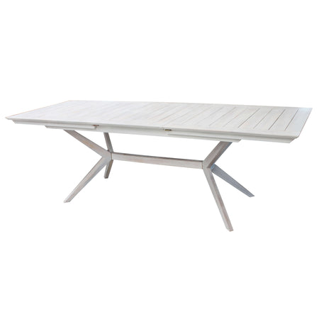 CAESAR - set tavolo da giardino allungabile 180/240x90 compreso di 8 sedie e 2 poltrone in legno massiccio di acacia Bianco Milani Home