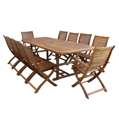 TURRIS - set tavolo da giardino allungabile 180/240x100 compreso di 8 sedie e 2 poltrone Marrone Milani Home