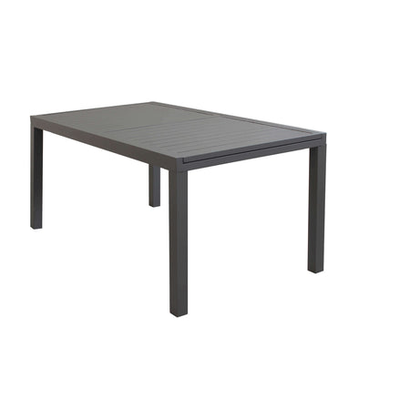 DEXTER - set tavolo da giardino allungabile 160/240x90 compreso di 6 poltrone in alluminio Taupe Milani Home