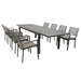 DEXTER - set tavolo da giardino allungabile 160/240x90 compreso di 8 poltrone in alluminio Taupe