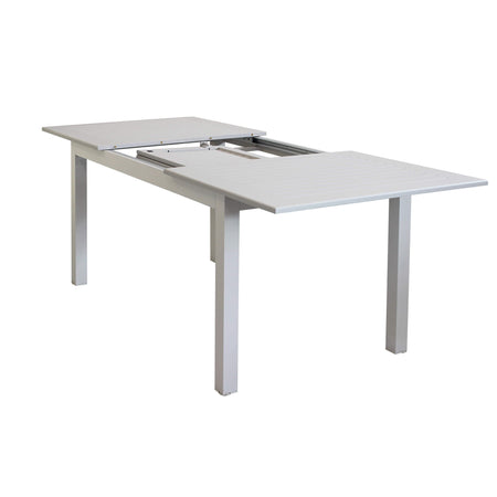 ARGENTUM - set tavolo da giardino allungabile 150/210x90 compreso di 8 poltrone in alluminio Tortora Milani Home