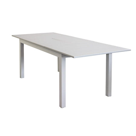 ARGENTUM - set tavolo da giardino allungabile 150/210x90 compreso di 4 poltrone in alluminio Tortora Milani Home