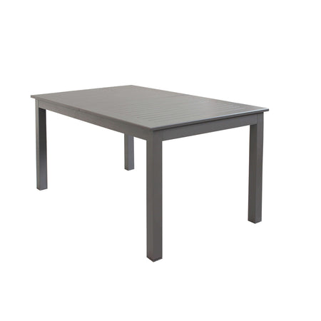 ARGENTUM - set tavolo da giardino allungabile 150/210x90 compreso di 6 poltrone in alluminio Taupe Milani Home