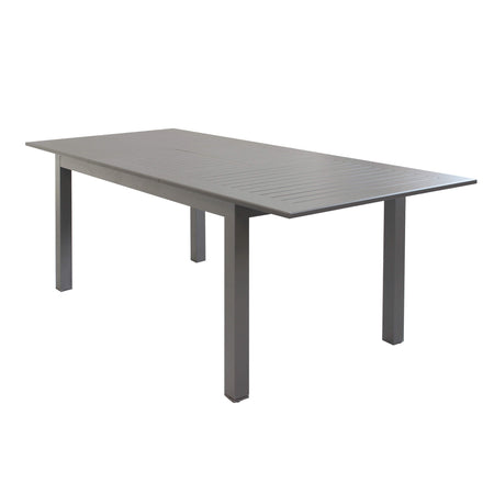 ARGENTUM - set tavolo da giardino allungabile 150/210x90 compreso di 8 poltrone in alluminio Taupe Milani Home