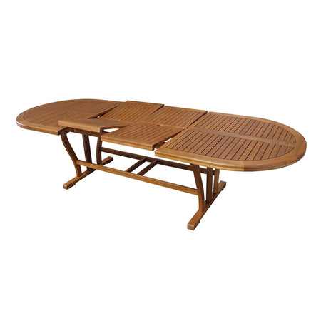 GENIUS - set tavolo da giardino allungabile 200/300x110 compreso di 8 sedie e 2 poltrone in legno massiccio di acacia Marrone