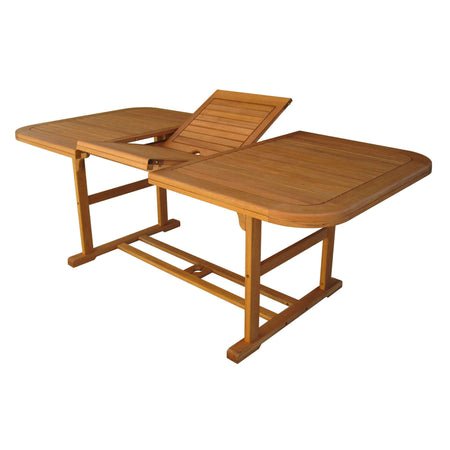 TURRIS - set tavolo da giardino allungabile 150/200x90 compreso di 4 sedie e 2 poltrone in legno massiccio di acacia Marrone Milani Home