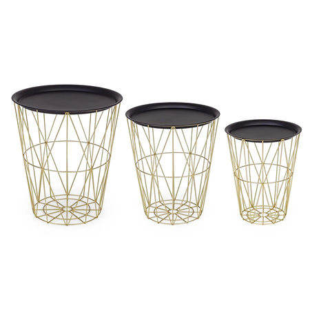 Set di 3 tavolini "Atom" rotondo per esterno e giardino in metallo moderni Casa e cucina/Arredamento/Soggiorno/Tavoli e tavolini/Console e tavoli da divano Decor Space - Altamura, Commerciovirtuoso.it