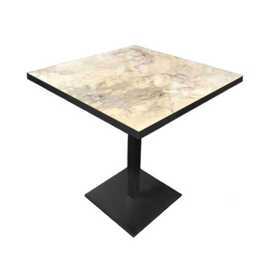 Tavolo quadrato Key 80x80 base nera e piano effetto marmo Effezeta Italia