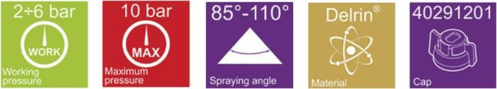 Ugelli a ventaglio e a cono per la nebulizzazione e sanificazione Asj Spray-Jet FFT 100°