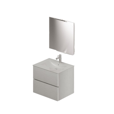 Mobile bagno con lavabo e specchio da 60 bianco frassinato Effezeta Italia