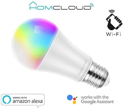 Lampadina Wi-FI RGB + Bianco CCT E27 dimmerabile Homcloud