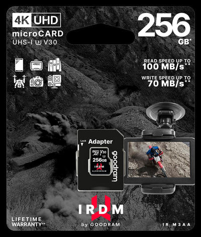 microSD 256GB CARD UHS I U3 + adapter - retail bliste Goodram