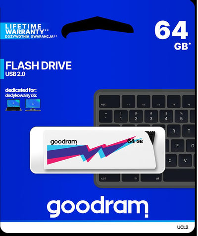 Pendrive GoodRAM 64GB UCL2 WHITE USB 2.0 - retail blister