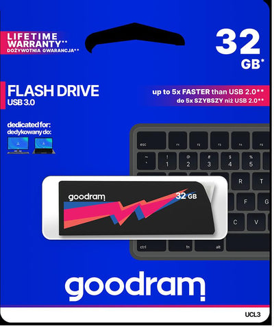Pendrive GoodRAM 32GB UCL2 BLACK USB 3.0 - retail blister