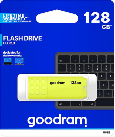 Pendrive GoodRAM 128GB UME2 yellow USB 2.0 - retail blister