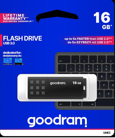 Pendrive GoodRAM 16GB BLACK USB 3.0 - retail blister