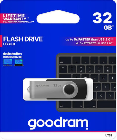 Pendrive GoodRAM 32GB UTS3 BLACK USB 3.0 - retail blister