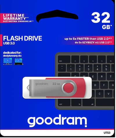 Pendrive GoodRAM 32GB UTS3 RED USB 3.0 - retail blister