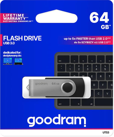 Pendrive GoodRAM 64GB UTS3 BLACK USB 3.0 - retail blister