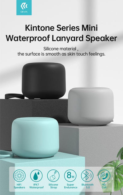 Altoparlante Bluetooth 5,0 5W in silicone Waterproof Nero Devia