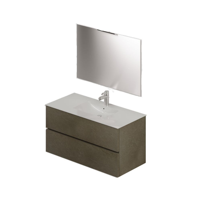 Mobile bagno con lavabo e specchio da 100 argilla Effezeta Italia