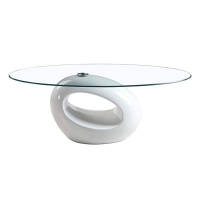 Tavolino Miranda con piano in vetro e struttura bianco lucido Effezeta Italia
