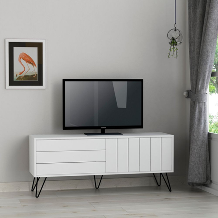 Porta tv Picadilly con struttura e 2 ante a ribalta colore bianco Effezeta Italia