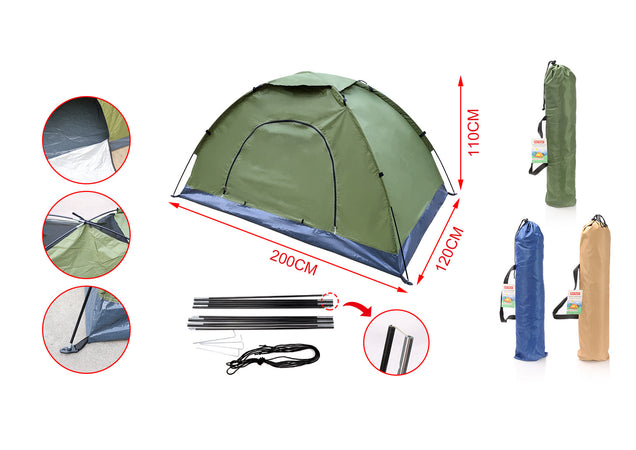 Tenda Campeggio 200X120X110cm Colore Assortito A2Zworld