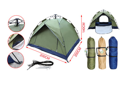 Tenda Campeggio 200X200X140cm Doppia Apertura Colore Assortito