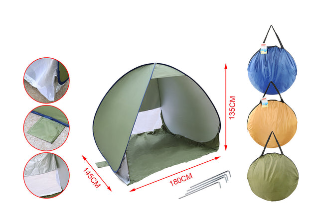 Tenda da Spiaggia Tenda da Campeggio 180X145X135cm Pop Up Portatile Colore Assortito A2Zworld