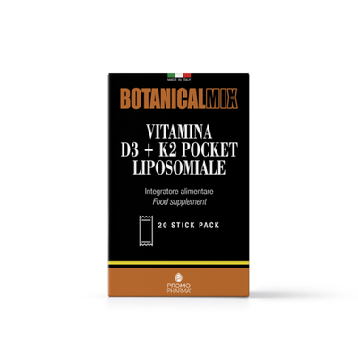 PromoPharma, Botanical Mix® Vitamina D3 + K2 Pocket Liposomiale, 20 Liposomal Stick Pack