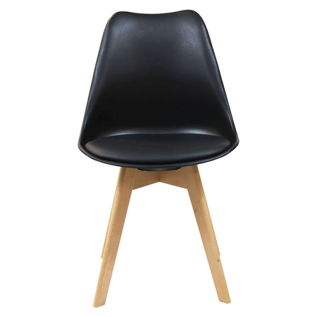 MARGOT - set di 4 sedie moderne imbottita con gambe in legno Nero Milani Home