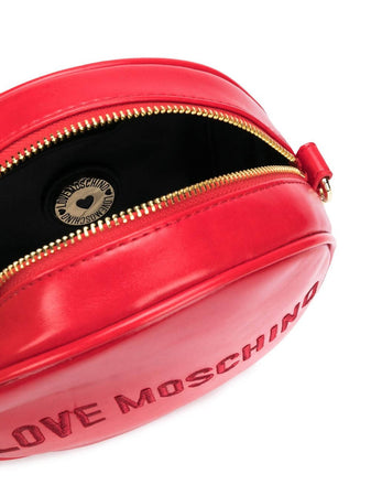 I Love Moschino borsa in pelle a tracolla regolabile rossa e oro rotonda -  commercioVirtuoso.it
